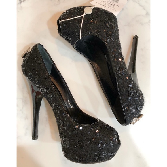 Louis Vuitton Black Sequin Oh Really Lock Pumps 38 - Picture 9 of 15